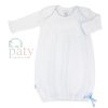 Paty Lap/Shoulder Gown for Newborn - White with Pink Trim