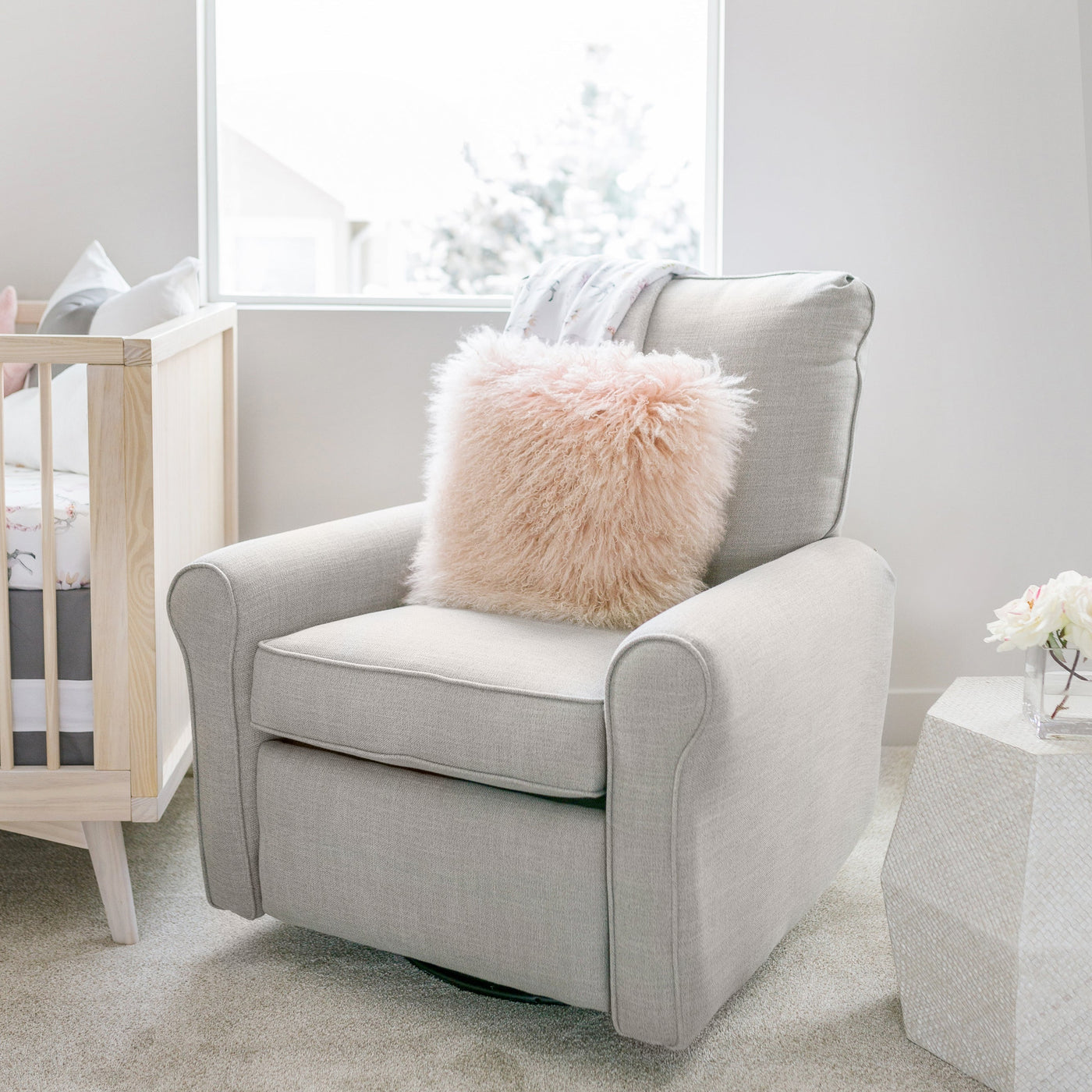 Oilo Orly Recliner + Swivel Nursery Glider