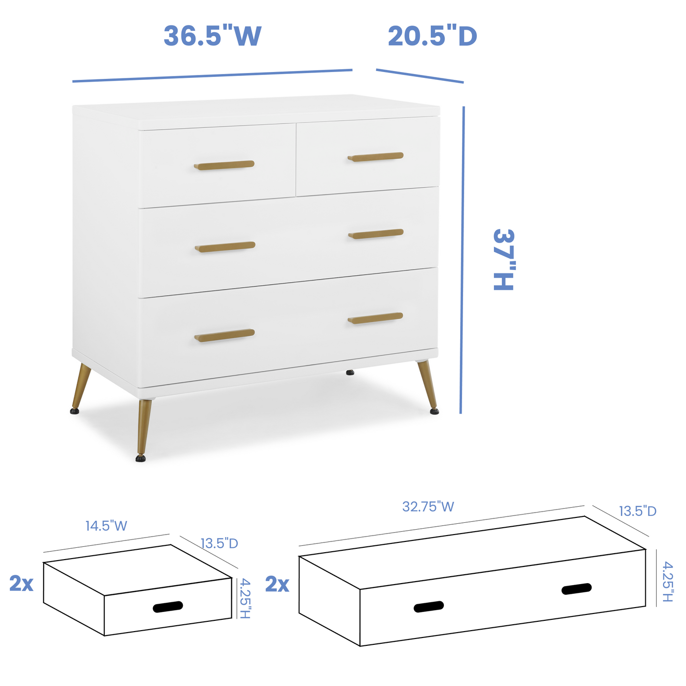 Delta Sloane 4 Drawer Dresser with Changer Top - Assembly required