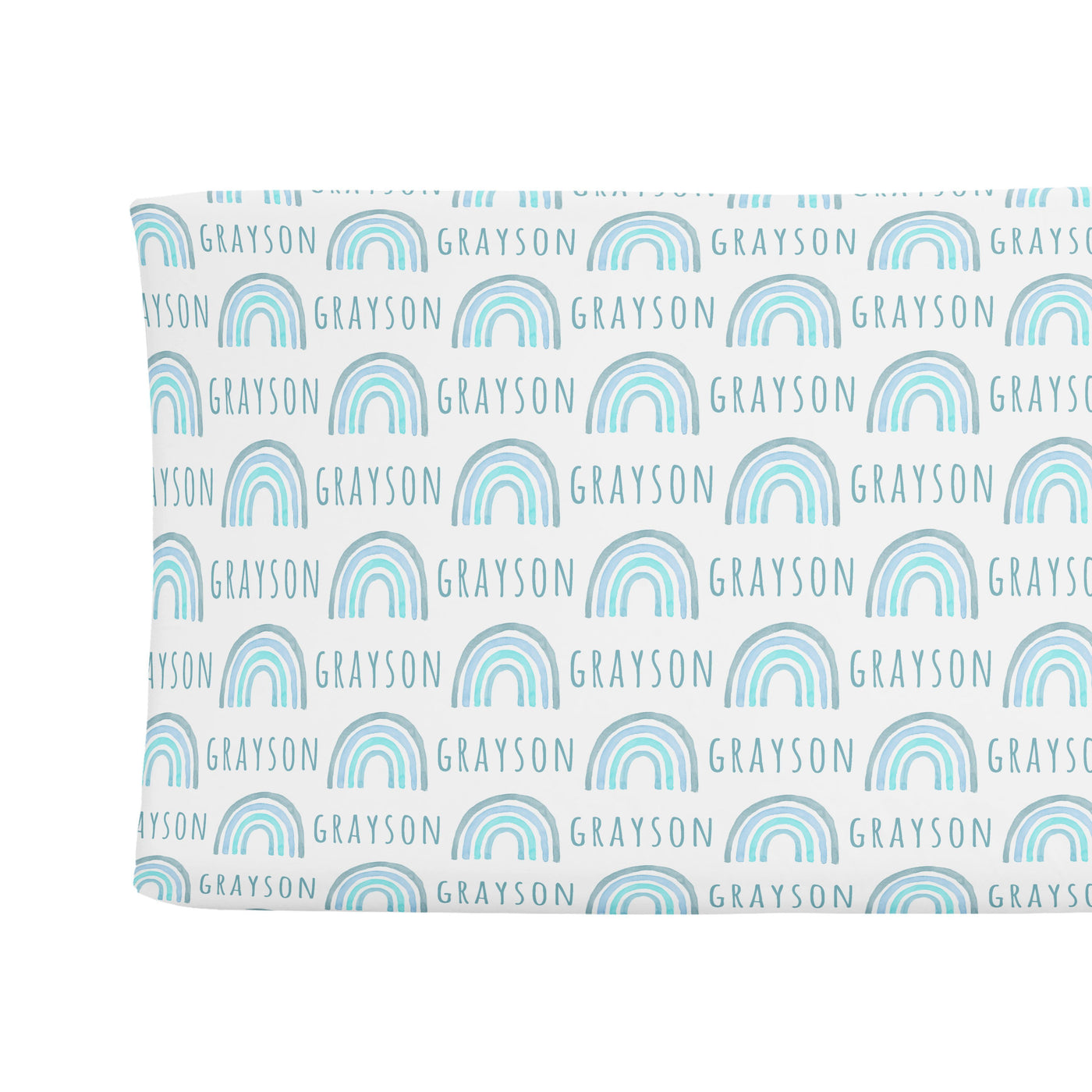 Sugar + Maple Changing Pad Cover - Rainbow Blue