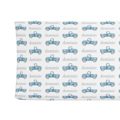 Sugar + Maple Changing Pad Cover - Truck Blue