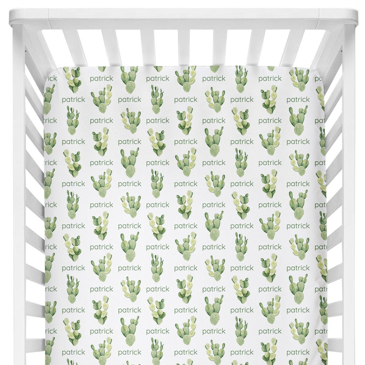 Sugar + Maple Crib Sheet - Cactus