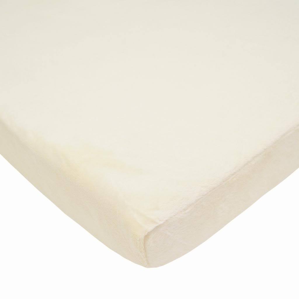 Brixy Crib Sheets Ecru Brixy Heavenly Soft Chenille Porta-Crib Sheet