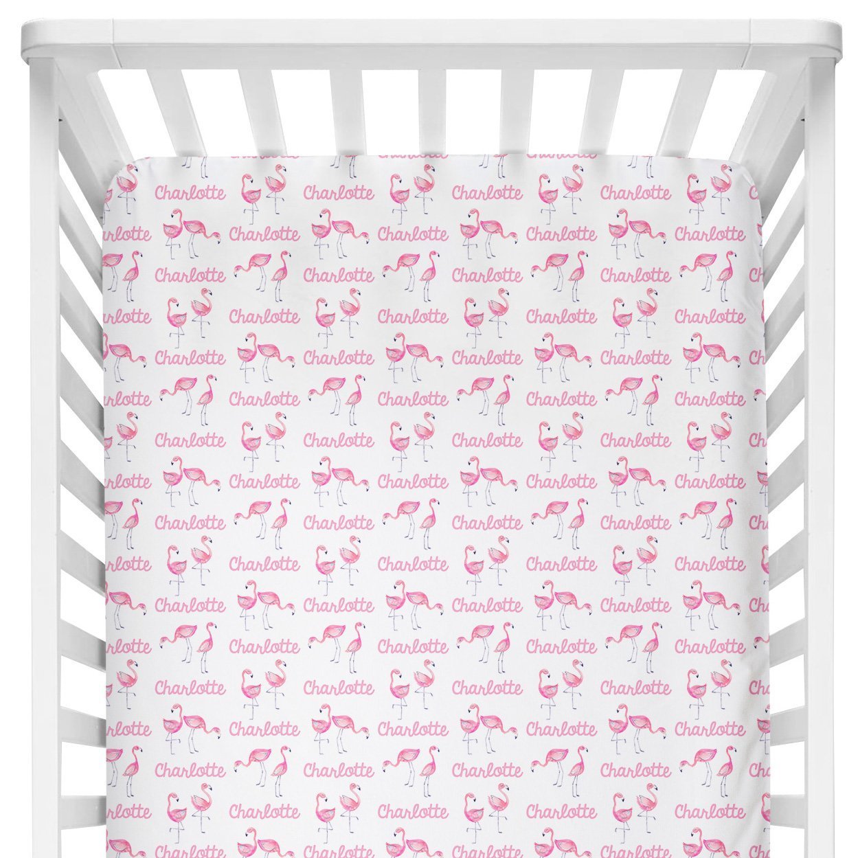 Sugar + Maple Crib Sheet - Flamingo