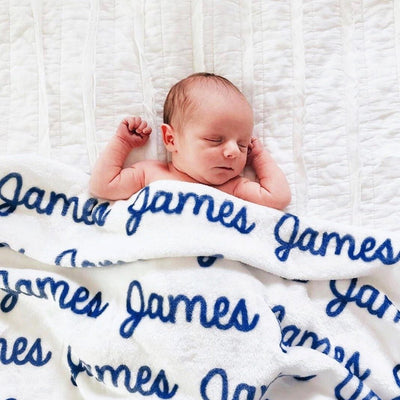 Sugar + Maple Plush Minky Personalized Blanket - Repeating Name