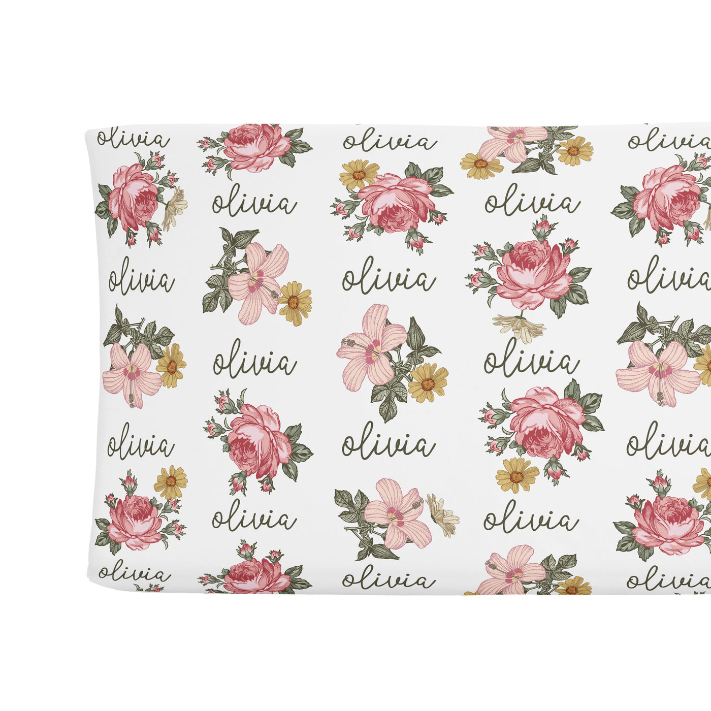 Sugar + Maple Changing Pad Cover - Retro Rose